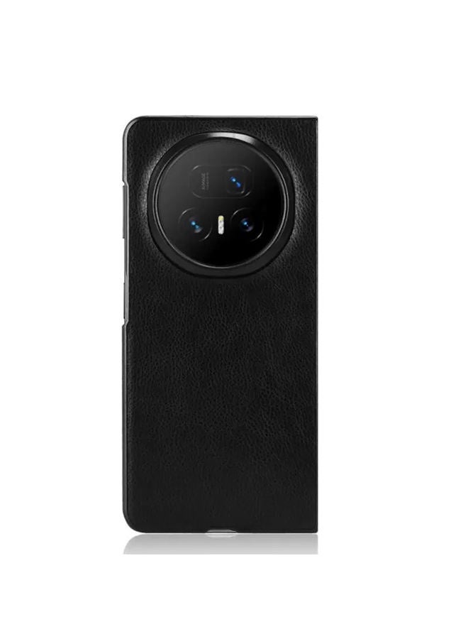 Case for Honor Magic V5，Leather Folding Case， Raised Camera Lens Protection，Comfortable Touch，Ultra-Light Thin，Shockproof Honor Magic V5 Cover，Black - Image 3