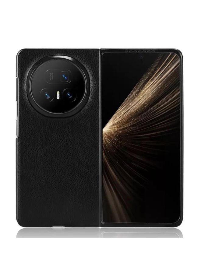 Case for Honor Magic V5，Leather Folding Case， Raised Camera Lens Protection，Comfortable Touch，Ultra-Light Thin，Shockproof Honor Magic V5 Cover，Black - Image 5