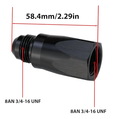 KRD PERFORMANCE Aluminum 8AN Female to 8AN Male Inline Roll Over Breather Valve Adapter Fitting for Fuel Cell Tank RollOver Adapter Drag Race Car Black - Image 3