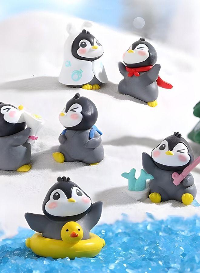 GROIC Home Decoration Ornament Cute Penguin Doll and Swing Balloon Room Multi-Accessories Resin Ornaments Suit with Anti-Slip Mat  - Image 3