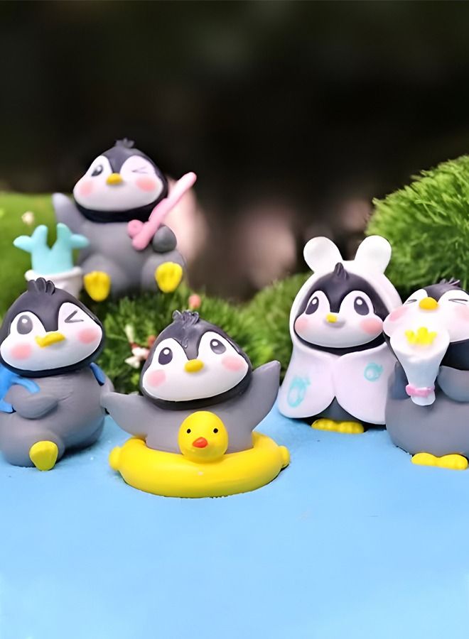 GROIC Home Decoration Ornament Cute Penguin Doll and Swing Balloon Room Multi-Accessories Resin Ornaments Suit with Anti-Slip Mat  - Image 5