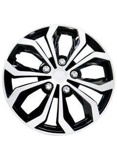 EMTC Pack of 4 EM-3138 Taiwan Wheel Cover | 13" Inch | Silver Black Universal Nested Style  - Image 2