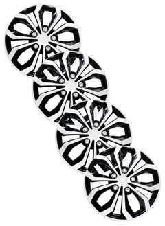 EMTC Pack of 4 EM-3138 Taiwan Wheel Cover | 13" Inch | Silver Black Universal Nested Style  - Image 1