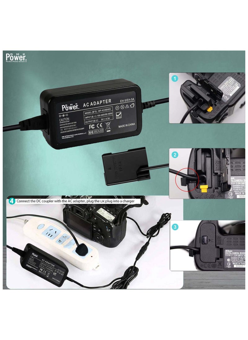 DMK Power DMK Power ACK EH-5 Plus EP-5A Replacement AC Power Adapter Charger for Nikon D5500 D5300 D5200 D5100 D3400 D3300 D3200 D3100  - Image 2