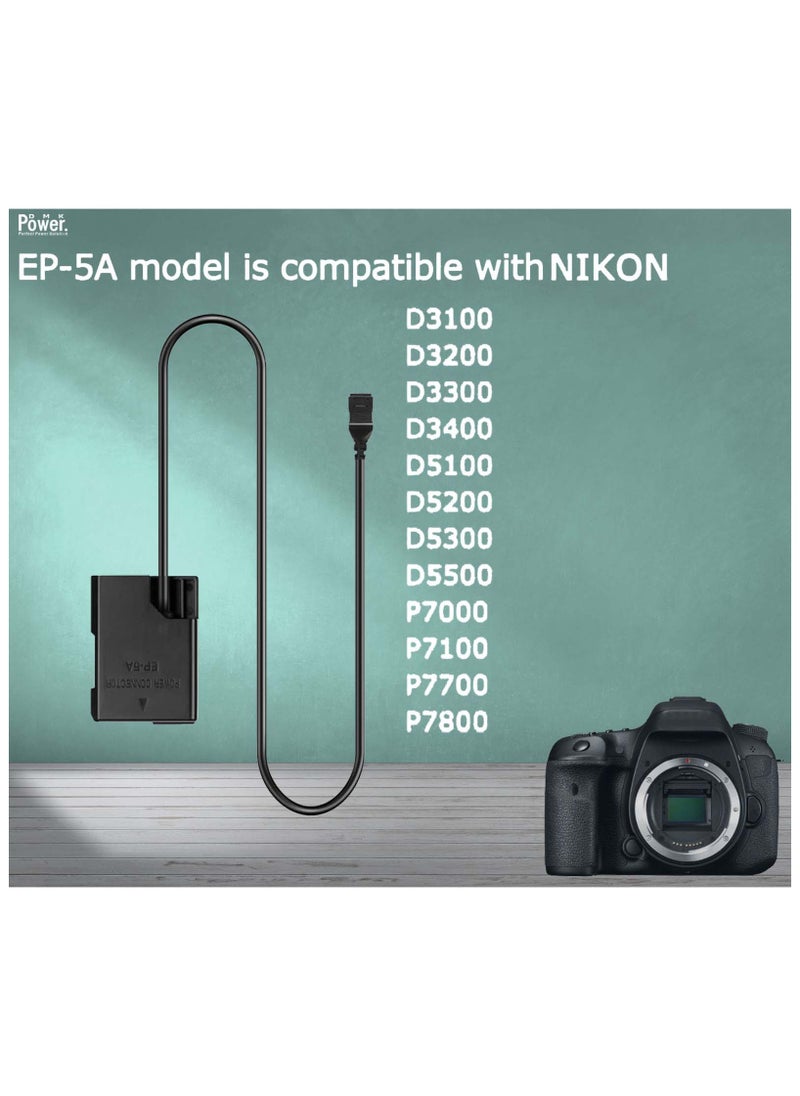 DMK Power DMK Power ACK EH-5 Plus EP-5A Replacement AC Power Adapter Charger for Nikon D5500 D5300 D5200 D5100 D3400 D3300 D3200 D3100  - Image 5