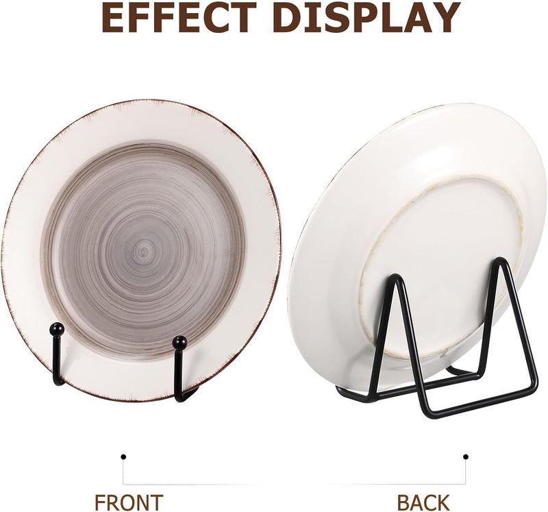 SUPVOX 4 Pcs Metal Plate Display Stands Plate Holders Anti-slip Base for Dish Display Photo Frames and Book Easels Tabletop Decorative Use - Image 3