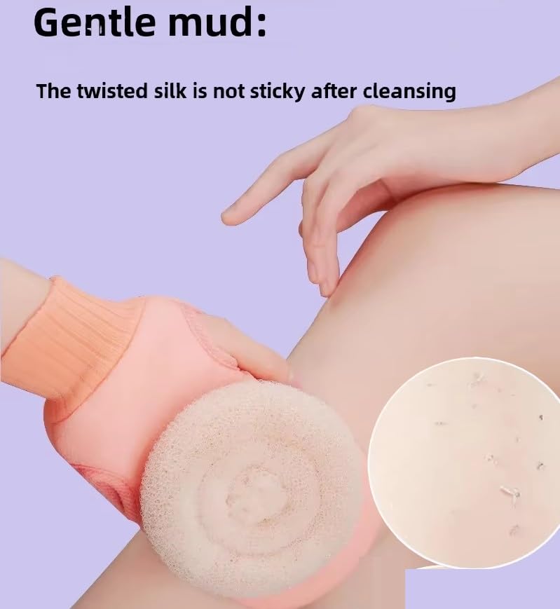 CLICKSWIFT Exfoliating Bath Shower Scrub Glove For Body Mud & Dirt Remover Round Bathing Foam Exfoliator Loofah For Men Women And Baby Ultra Soft Scrubber 1 Pcs Multicolor - Image 5