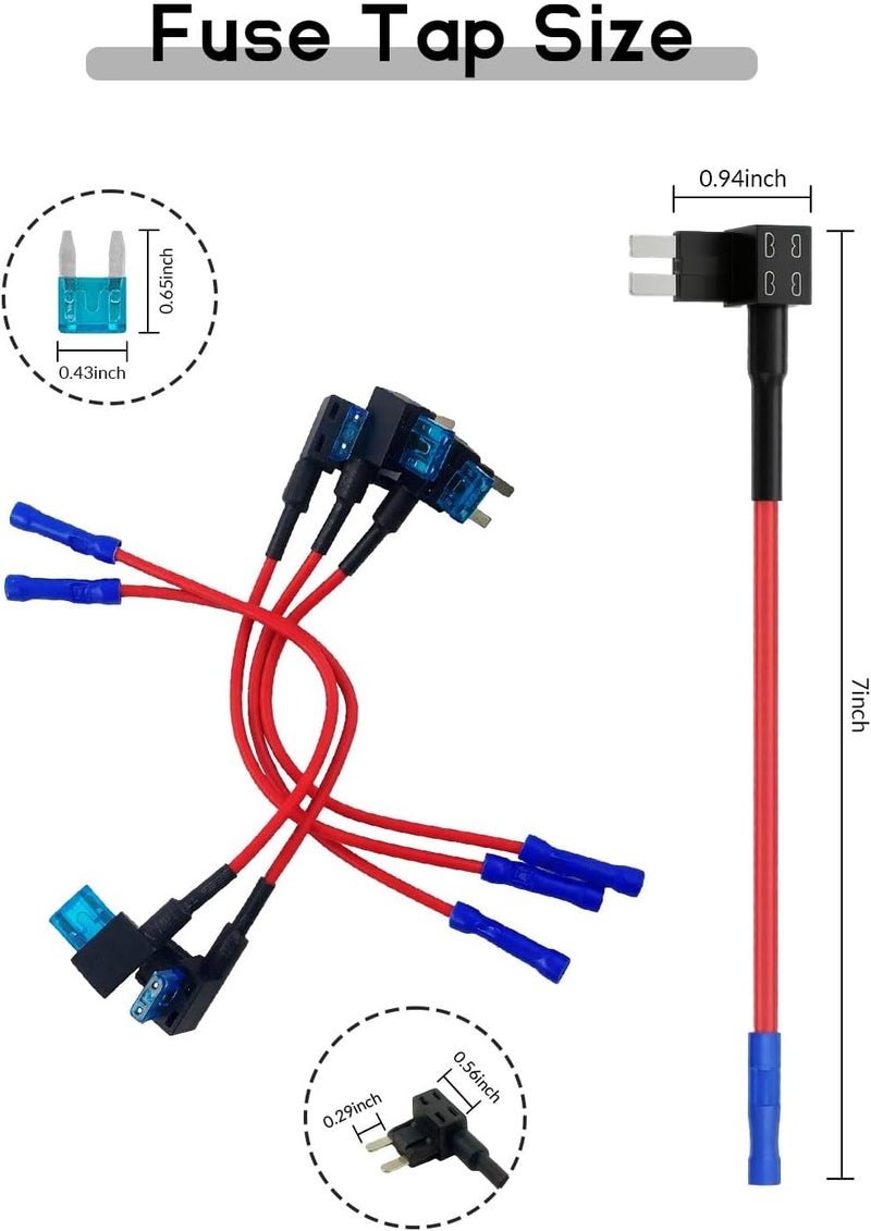 JABINCO 2 Pack 12V Car Add-a-Circuit Fuse TAP Adapter ford car Blade Fuse Holder - Image 2