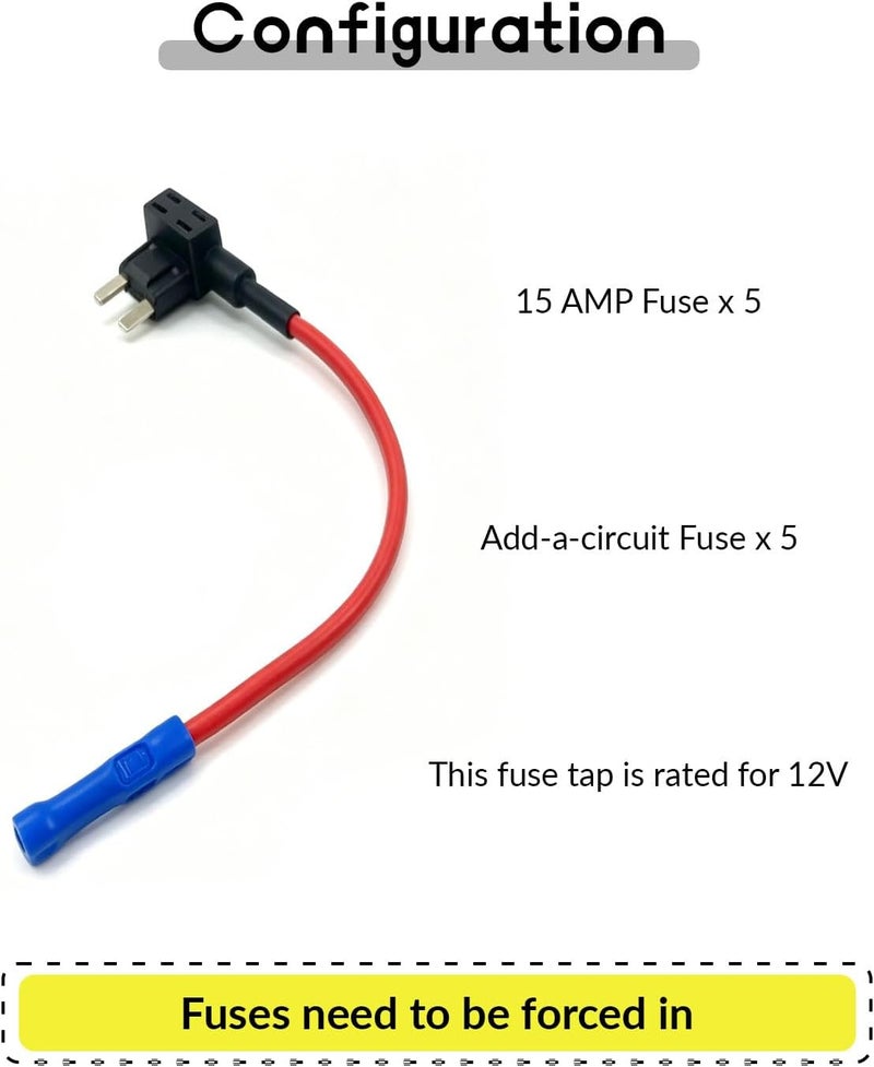 JABINCO 2 Pack 12V Car Add-a-Circuit Fuse TAP Adapter ford car Blade Fuse Holder - Image 4