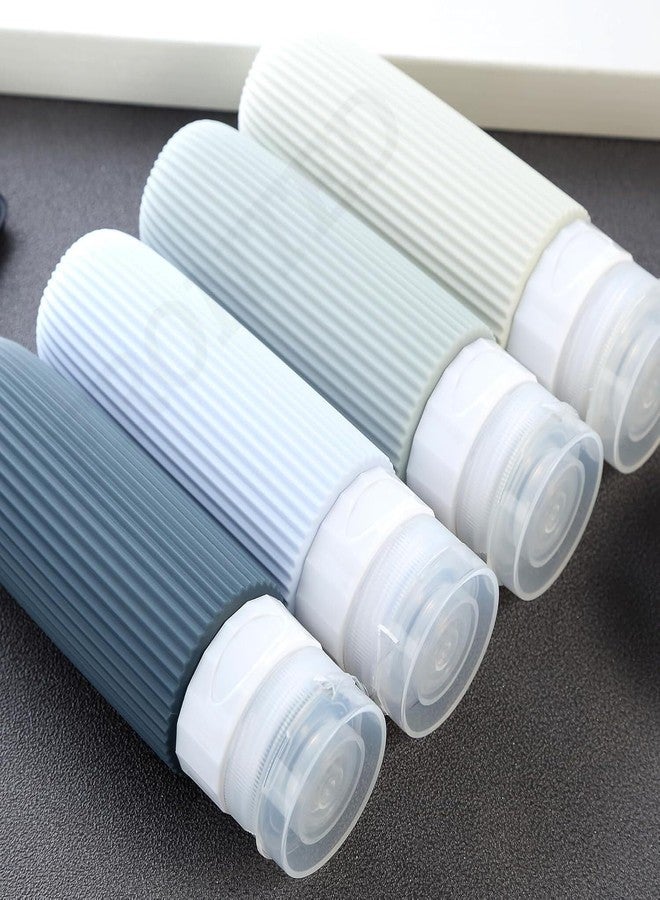 FRONTED Portable Travel Bottles, Travel Bottles for Toiletries,BPA Free Leak Proof Squeezable Silicone Containers, Travel Accessories for Shampoo Body Wash Liquids (4 Pack)(90 ML)(MULTICOLOR) - Image 1