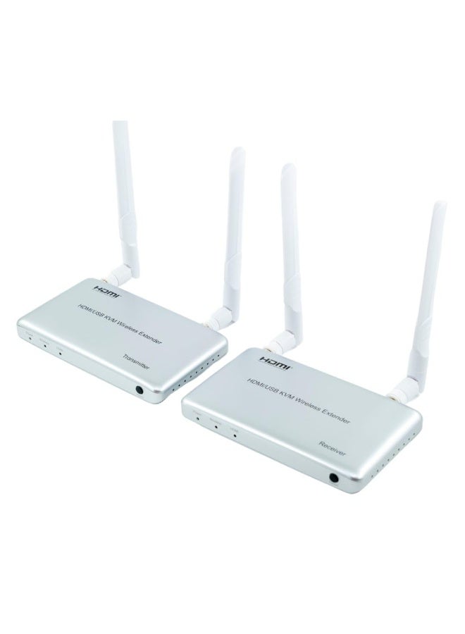 موسع HDMI لاسلكي بمنفذ HDMI وUSB وكيه في ام بطول 200 متر، جهاز إرسال واستقبال يصل إلى 200 متر، وحدات 2.4G و5G لسرعة عالية - Image 1