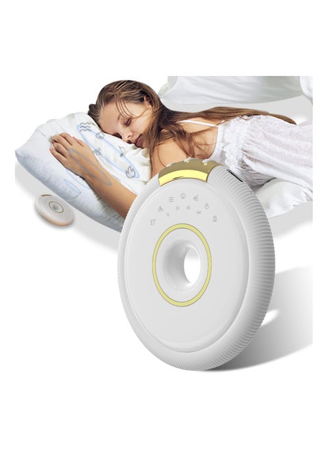 Noise Machine, Bone Conduction Sound Machine for Sleeping, Portable Sound Machine for Adults and Baby, Rechargeable, Timer, 7 Non-looping Sounds, Bluetooth, for Travel and Gift(1 Pack)(White)