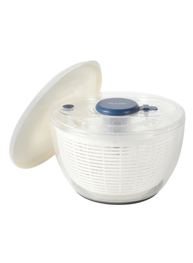 Sur La Table Kitchen Essential 6.3 Qt Salad Spinner, Fruit Wahser, Fruit Washing Bowl with Strainer, Vegertable Cleaner, Salad Cleaner, Lettuce Washer - Navy Blue - Image 1