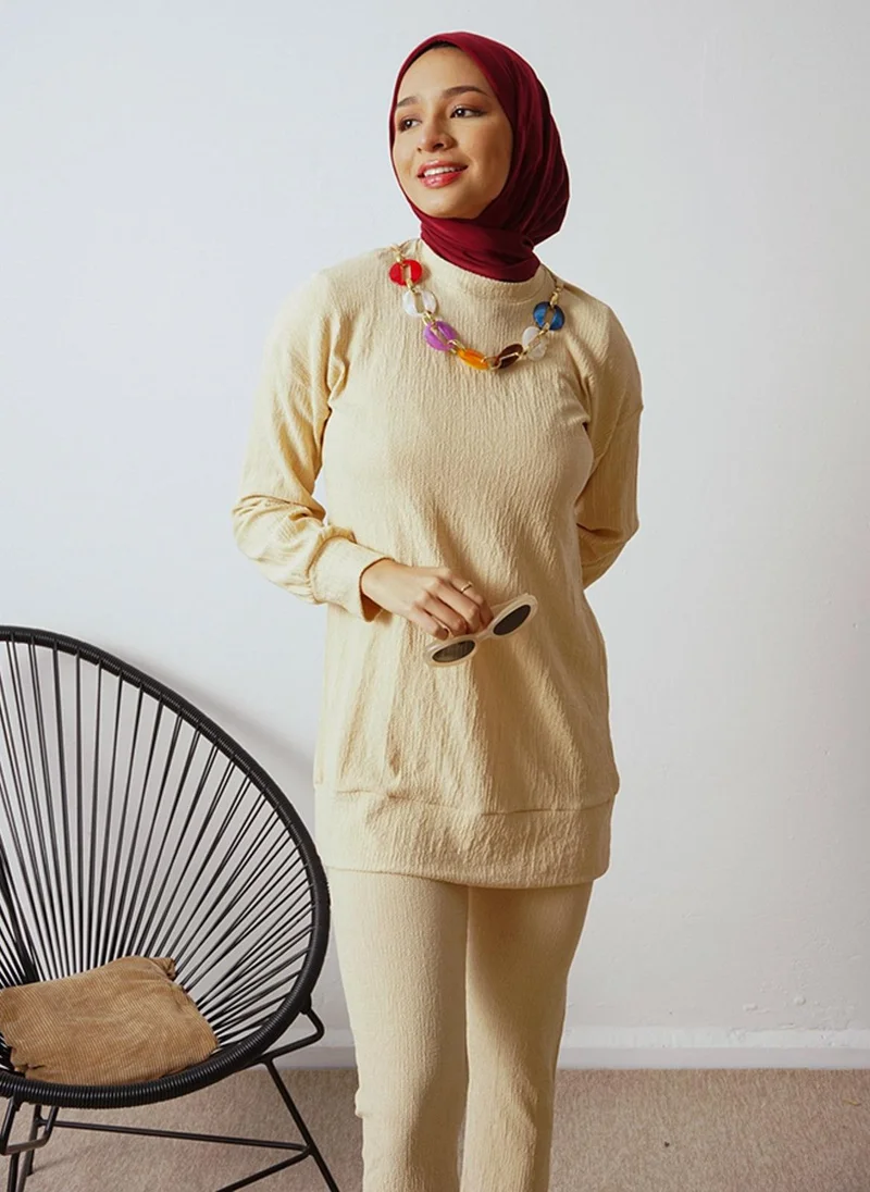 Por La Cara By Modanisa Stone Color - Unlined - Suit - Por La Cara
