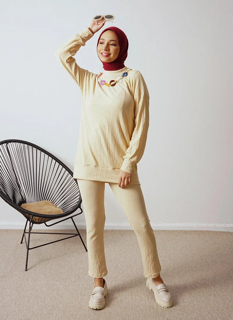 Por La Cara By Modanisa Stone Color - Unlined - Suit - Por La Cara