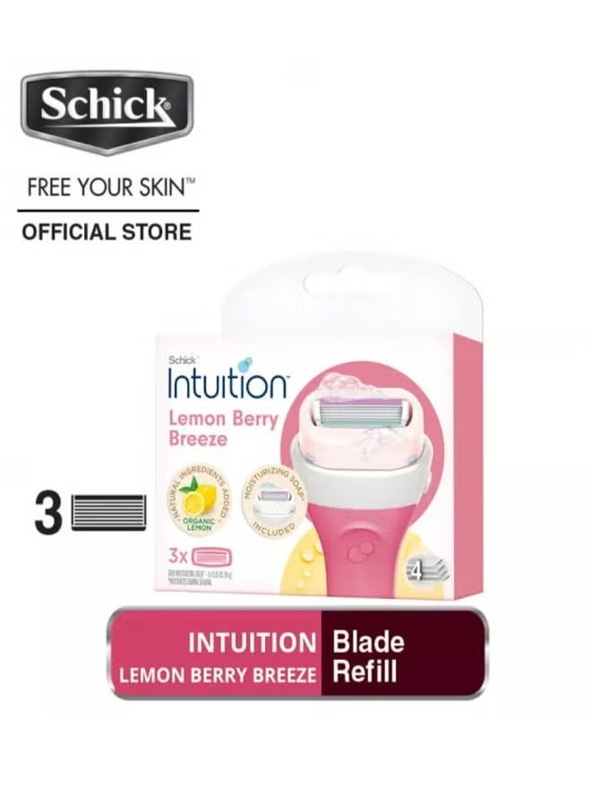 schick Intuition with lemon Berry Breeze Lather & Shave In One Step 3 pieces - Image 1