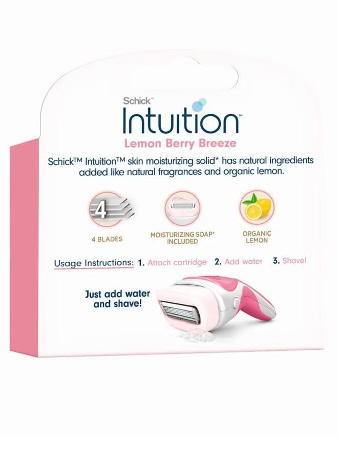 schick Intuition with lemon Berry Breeze Lather & Shave In One Step 3 pieces - Image 3