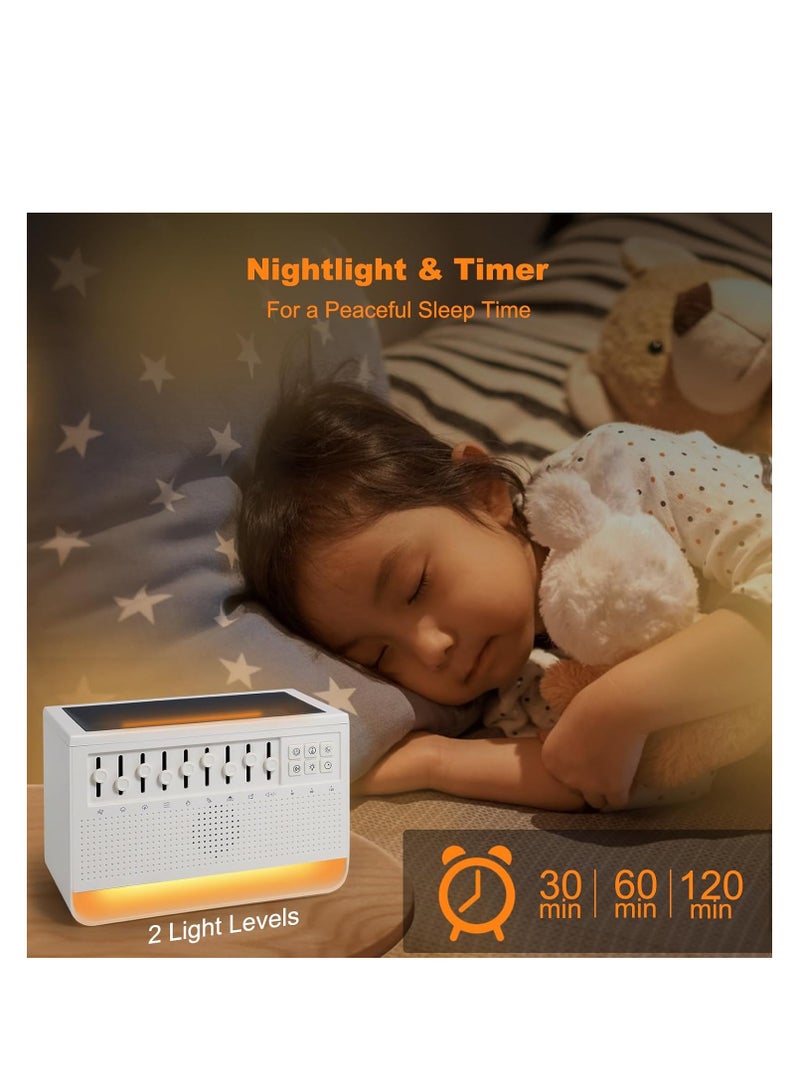 White Noise Machine with Flame Simulated Aroma Diffuser, Humidifier, Night Light, Bluetooth and Timed Shutdown, 4-in-1  - Image 3