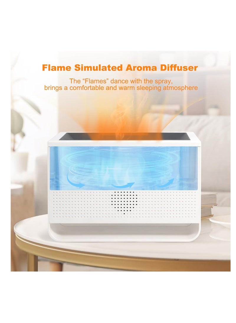 White Noise Machine with Flame Simulated Aroma Diffuser, Humidifier, Night Light, Bluetooth and Timed Shutdown, 4-in-1  - Image 4