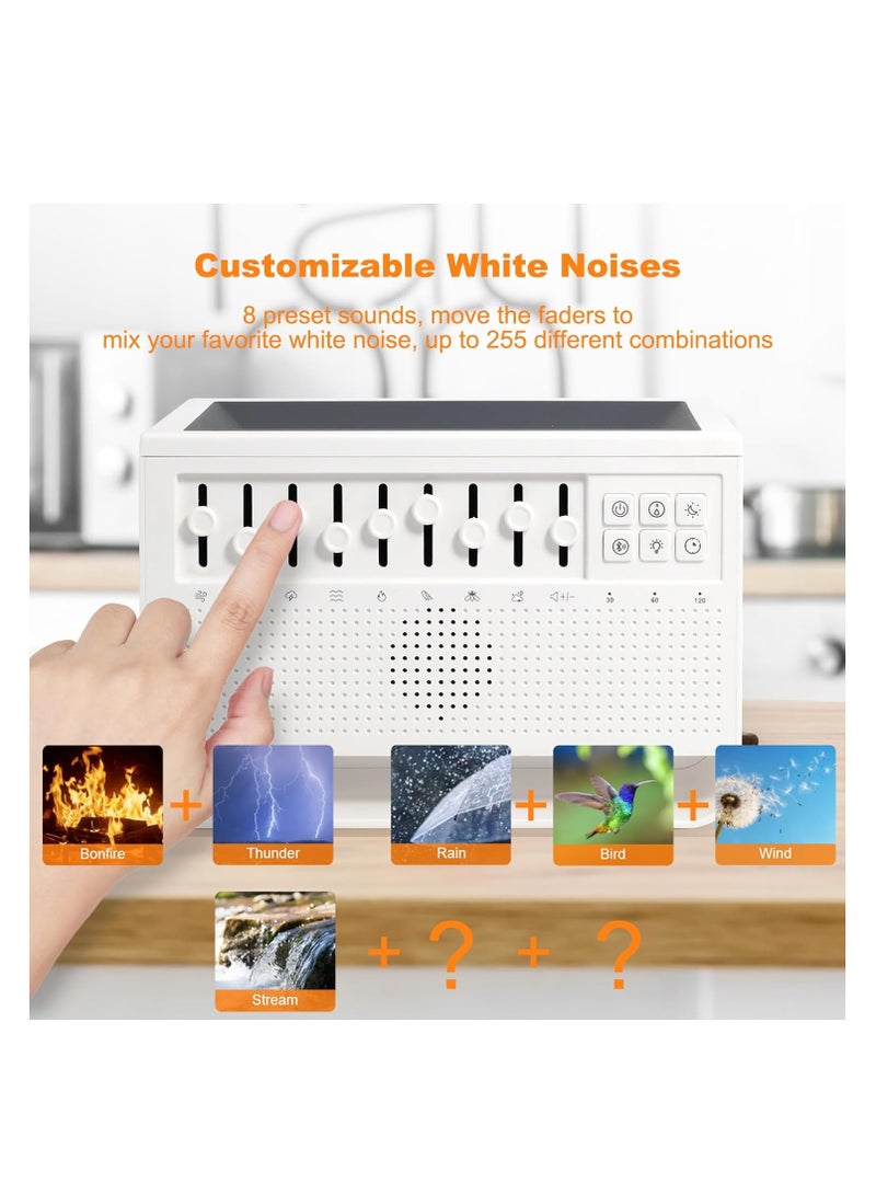 White Noise Machine with Flame Simulated Aroma Diffuser, Humidifier, Night Light, Bluetooth and Timed Shutdown, 4-in-1  - Image 5