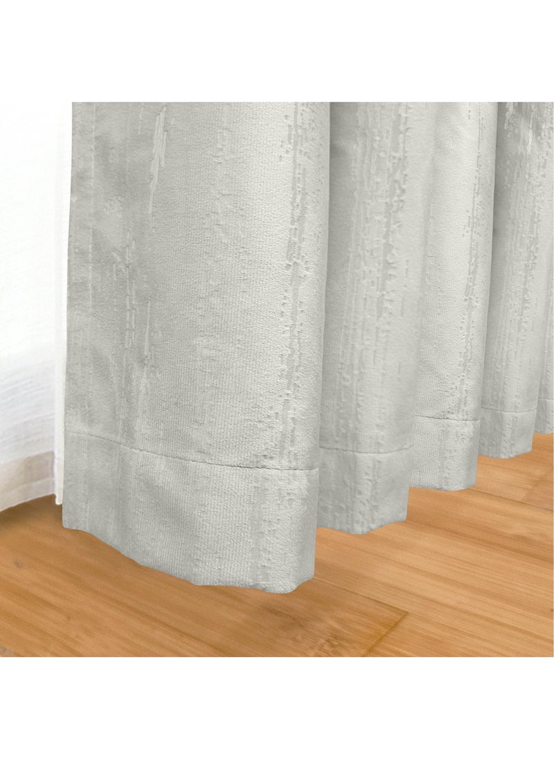Black kee - 2 piece 100% Blackout Velvet Curtains Full Shading with Grey and Golden Pattern on top Sound and Heat Insulation Anti-sticking UV Protection - Image 1