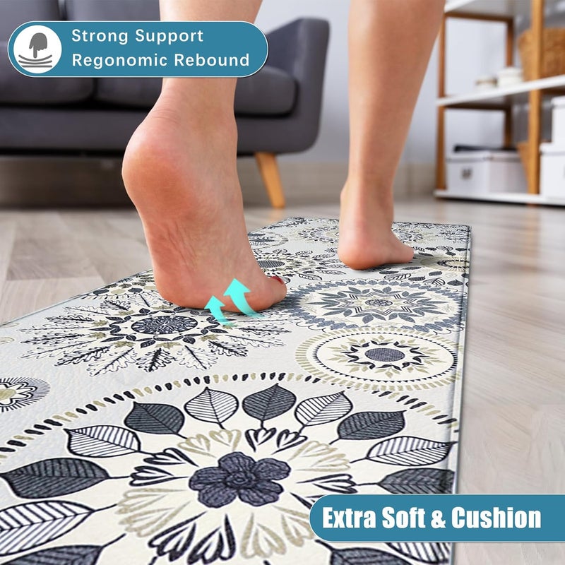 Sofort Kitchen Rug Set of 2 Anti Fatigue Kitchen Mats for Floor, Non Slip Waterproof Kitchen Rugs, Ergonomic Cushioned Comfort Standing Mats for Laundry, Office, Sink - Image 4