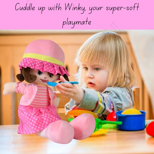 Fun4you Assorted Winkey Soft Doll for Kids (80 cm) Cute Plush Toy for Girls & Boys | Large Cuddly Companion, Adorable Soft Stuffed Toy Doll for Girls, Big Size Birthday Gift for Toddlers (Pink) - Image 2