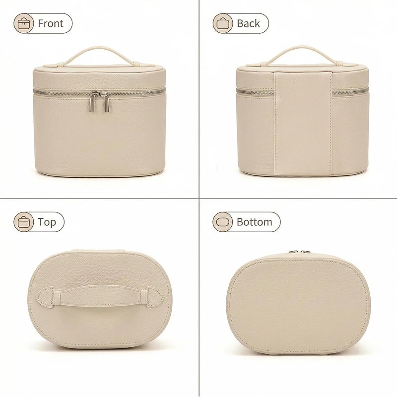 Magic Park Makeup Bag Cosmetic Travel Bag Makeup Case with Compartments and Handle Portable Cosmetic Organizer Bags,Toiletry Bag for Women (Pink) - Image 2