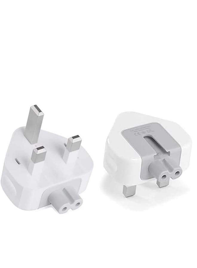 PROMASS promass 2pack 3-Pin UK Plug Duck head Power Adapter with Fuse for MacBook iPhone/iPod Charger Mag-Safe and Mag-Safe 2 AC Power Adapter  - Image 1