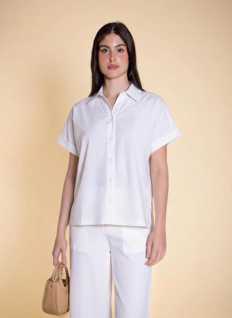 SHAPES SHORT SLEEVE POPLIN SHIRT