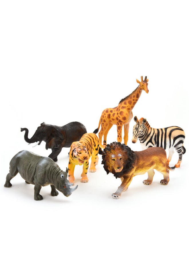 Children's Simulation Animal Model Toy Tiger Lion Elephant Rhino Animal Model Children's Toys Supply-Color:Zebra - Image 2
