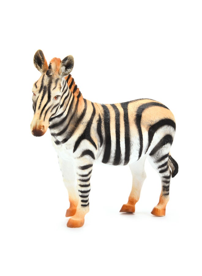 Children's Simulation Animal Model Toy Tiger Lion Elephant Rhino Animal Model Children's Toys Supply-Color:Zebra - Image 1
