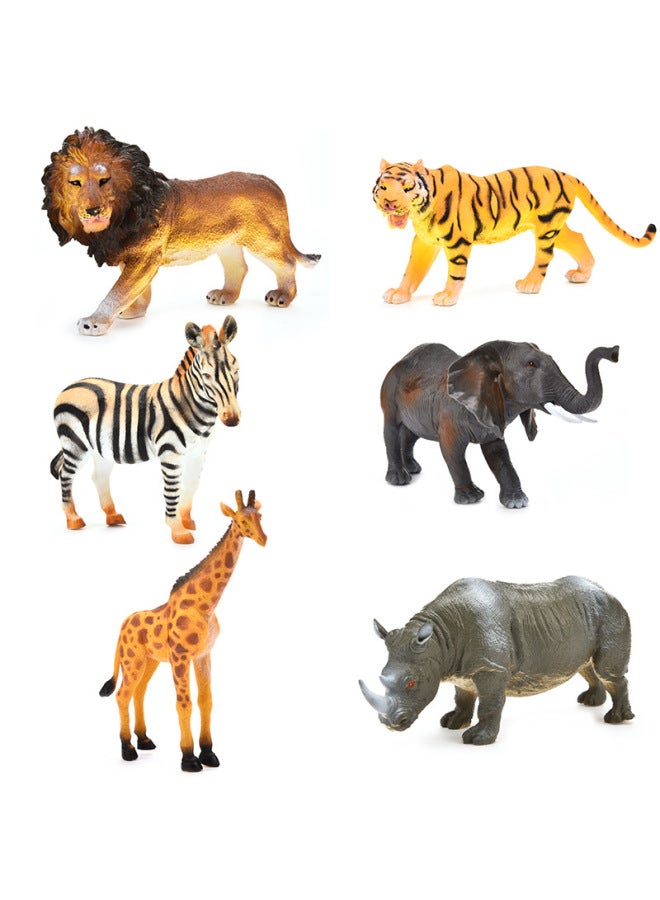 Children's Simulation Animal Model Toy Tiger Lion Elephant Rhino Animal Model Children's Toys Supply-Color:Zebra - Image 3