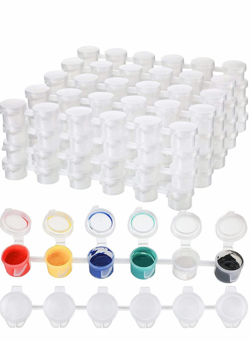 Excefore 24 Strips Empty Paint Strips Paint Cup Pots Clear Storage Containers Painting Arts Crafts Supplies, 144 Pots in Total (3 ml/ 0.1 oz) - Image 1