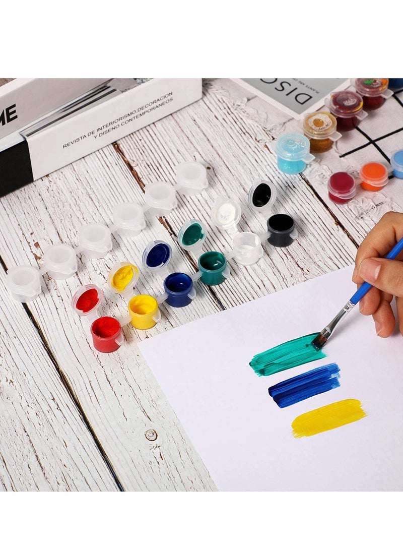 Excefore 24 Strips Empty Paint Strips Paint Cup Pots Clear Storage Containers Painting Arts Crafts Supplies, 144 Pots in Total (3 ml/ 0.1 oz) - Image 4