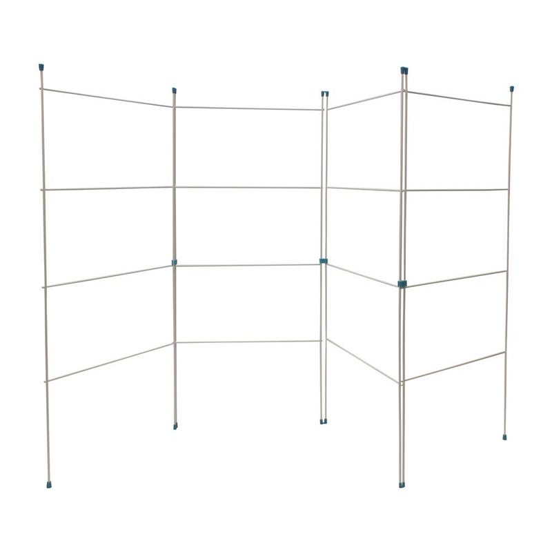 JVL جيف إل 11004 كارافان داخلي خارجي مجفف ملابس قابل للطي بأربعة ألواح بلاستيك معدن أبيض