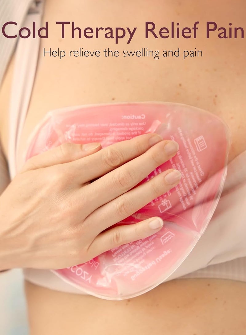 Momcozy حزم علاج الثدي الأكبر، وسادات ثدي ساخنة وباردة مع 2 غلاف ناعم، أساسيات الرضاعة لتخفيف انسداد القنوات، ألم الحلمة، الاحتقان، 2 حزمة - Image 2