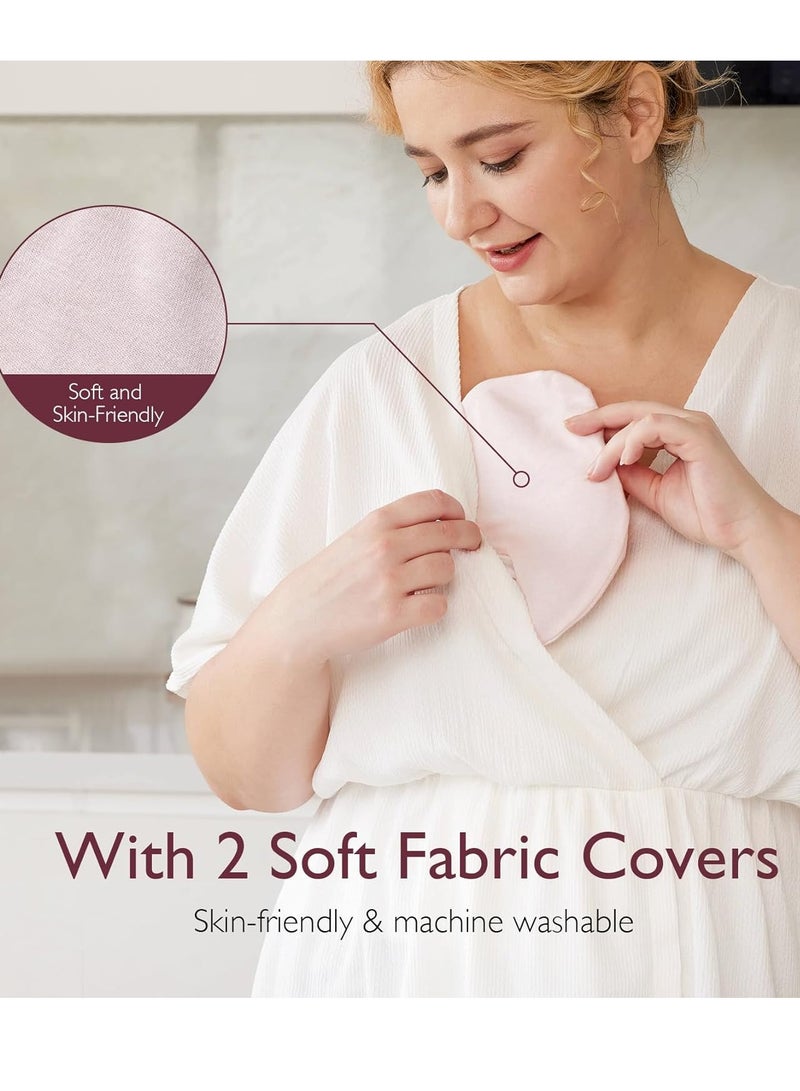 Momcozy حزم علاج الثدي الأكبر، وسادات ثدي ساخنة وباردة مع 2 غلاف ناعم، أساسيات الرضاعة لتخفيف انسداد القنوات، ألم الحلمة، الاحتقان، 2 حزمة - Image 5