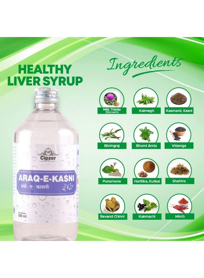 Cipzer Natural Araq e Kasni Syrup for Liver Health Supplement for Fatty Liver Detox I Ayurvedic Liver Protector for Overall General Wellness 500 ML - Image 3