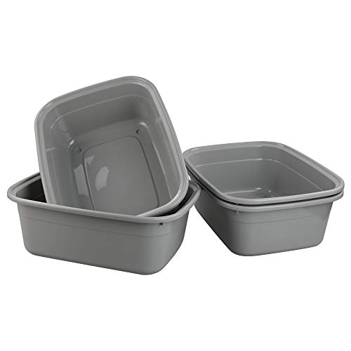 Teyyvn Plastic 14 Quart Dish Pan, Pack for 4 Plastic Rectangular Wash Basin - Image 2