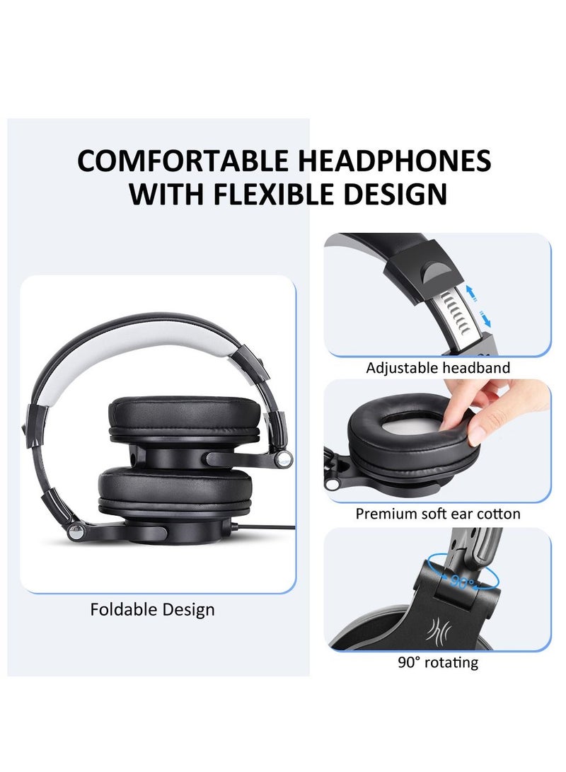 ون أوديو سماعات رأس ستيريو ستيريو سلكية من A71D مع ميكروفون وكابل كتم صوت مدمج لألعاب PS4 Xbox One PC - Image 5