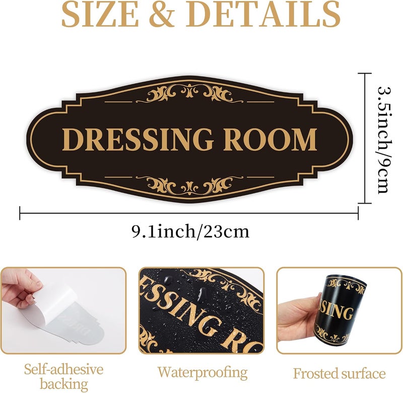 LUHIMO Dressing Room Door Sign Sticker，Self-Adhesive Waterproof Vinyl Vintage Changing Room Signage, Fitting Room Decor for Home, Business, Shop, Theaters, Clothing Stores, Gyms, Hotels - Image 2