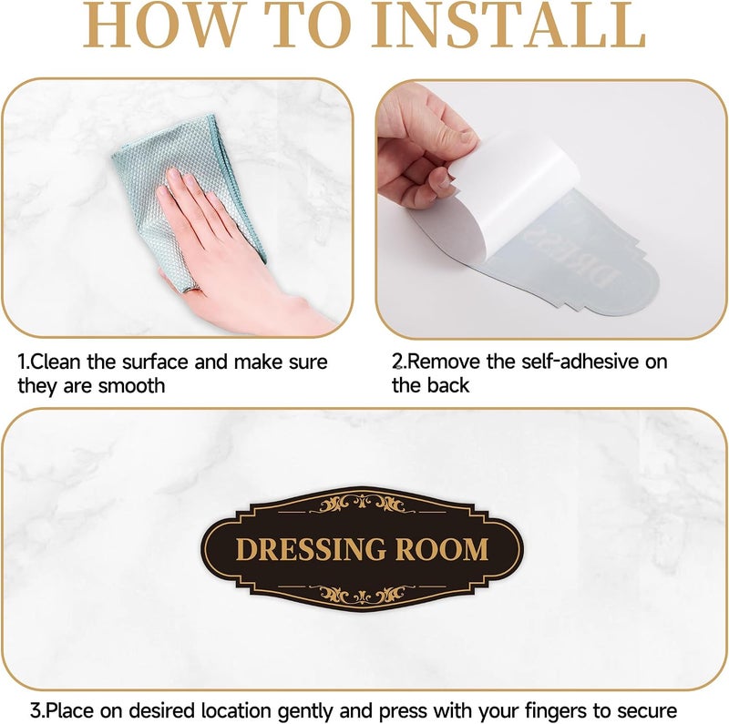 LUHIMO Dressing Room Door Sign Sticker，Self-Adhesive Waterproof Vinyl Vintage Changing Room Signage, Fitting Room Decor for Home, Business, Shop, Theaters, Clothing Stores, Gyms, Hotels - Image 3