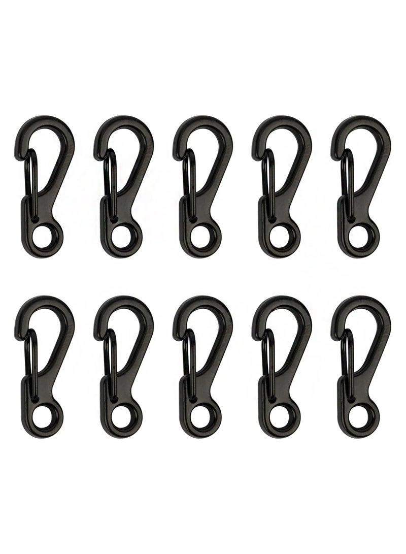 Mmmon 10Pcs Small Spring Hook Keychain,Alloy Key Rings for Outdoor,Hiking,Fishing,Camping and Backpack  - Image 1