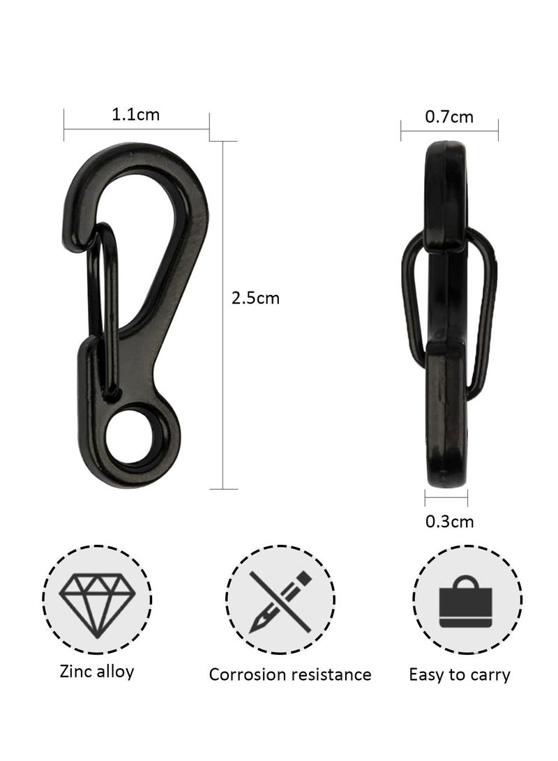 Mmmon 10Pcs Small Spring Hook Keychain,Alloy Key Rings for Outdoor,Hiking,Fishing,Camping and Backpack  - Image 2