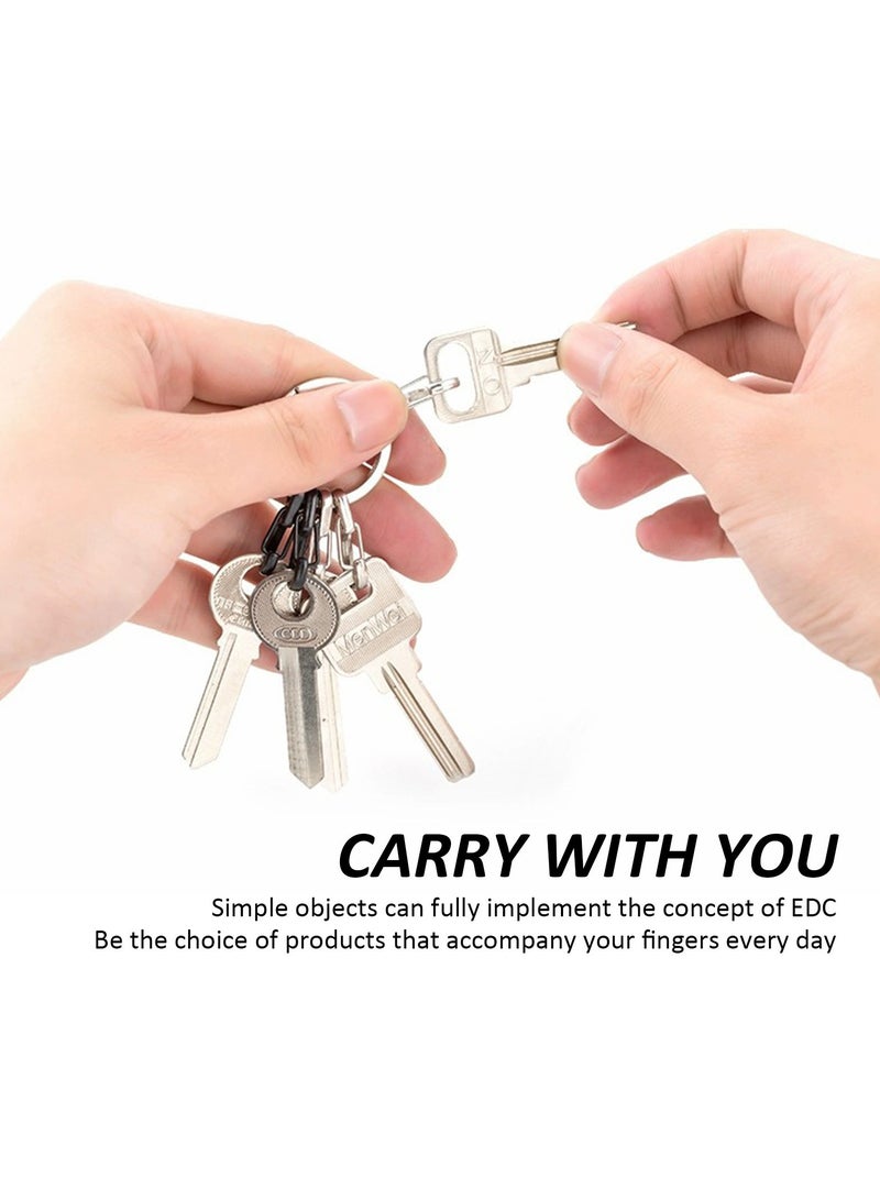 Mmmon 10Pcs Small Spring Hook Keychain,Alloy Key Rings for Outdoor,Hiking,Fishing,Camping and Backpack  - Image 3