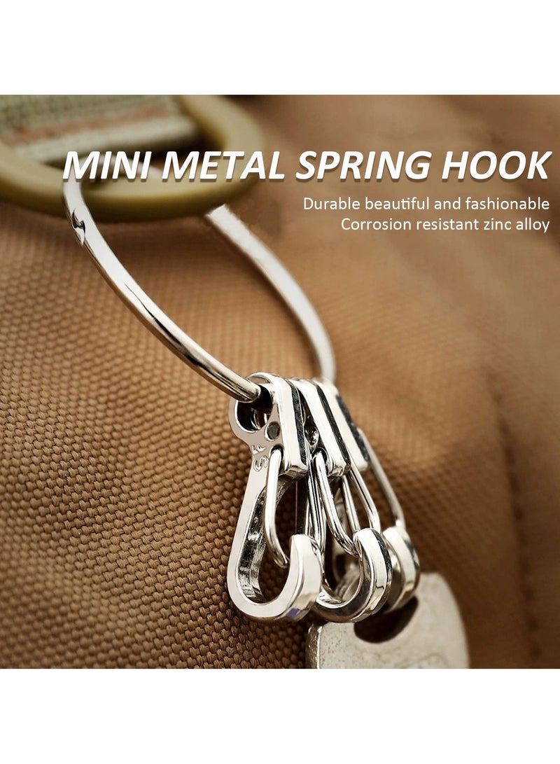 Mmmon 10Pcs Small Spring Hook Keychain,Alloy Key Rings for Outdoor,Hiking,Fishing,Camping and Backpack  - Image 5