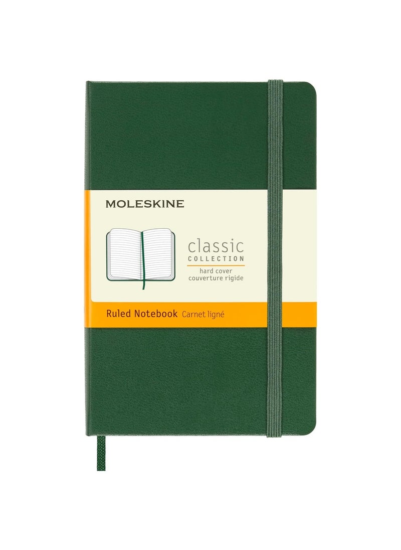 MOLESKINE 1-Piece Classic Pocket Size Hard Cover Ruled Notebook 9x14cm Size Myrtle Green  - Image 1
