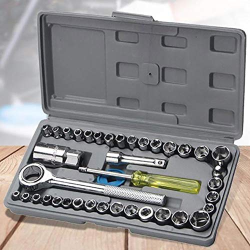 Mawson 40 Pcs (Including Box) Combination Socket Wrench Tool Set 40 Pcs Screwdriver Set, Multi, 40 PCS SOCKET SET - Image 1