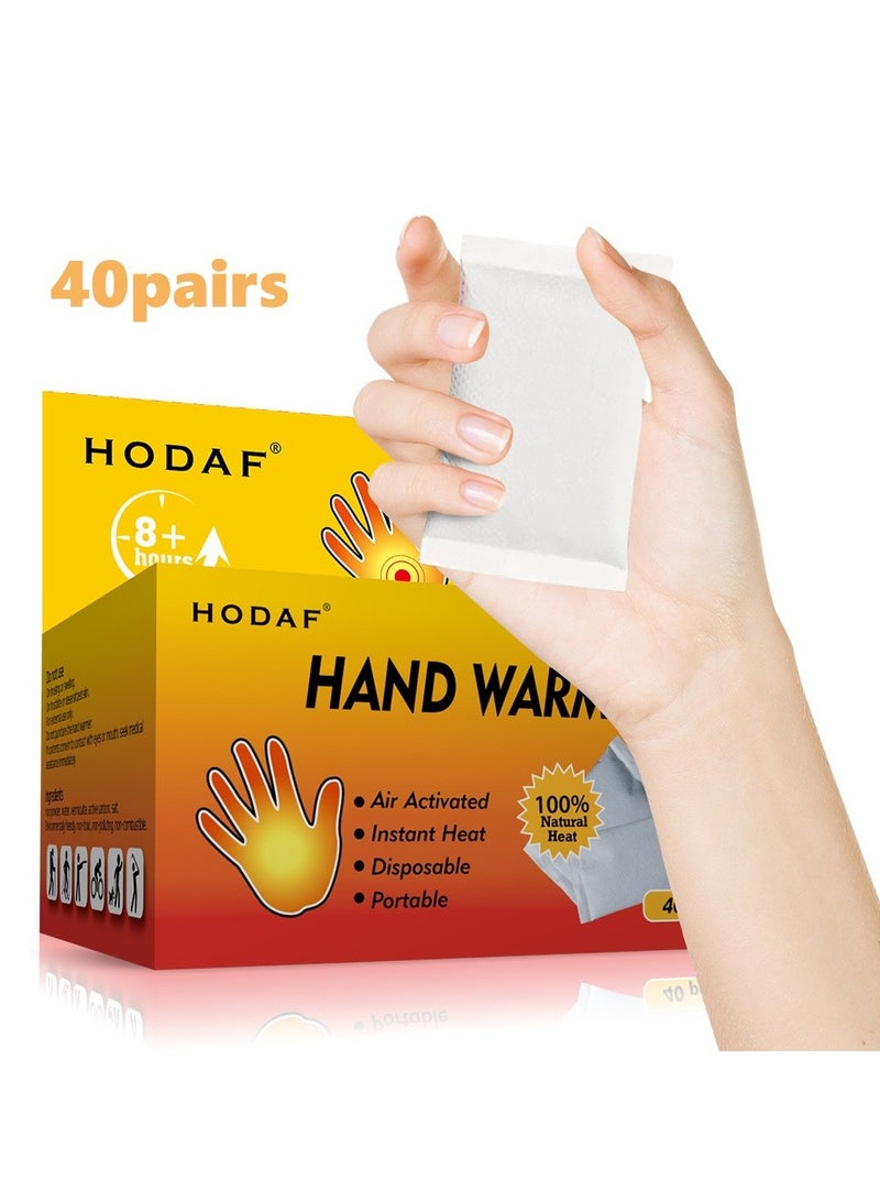 Hodaf 40Pairs Hand Warmers,Body Warmers,Winter Foot Warmers for Skiing,Camping, Hiking or Fishing - Image 1